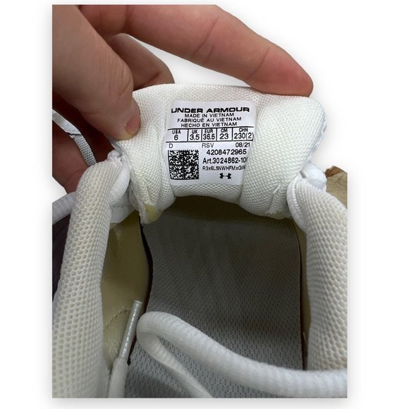 Under Armour Womens Charged Assert 9 White Black Size 6 Running Shoes Women - Picture 9 of 12